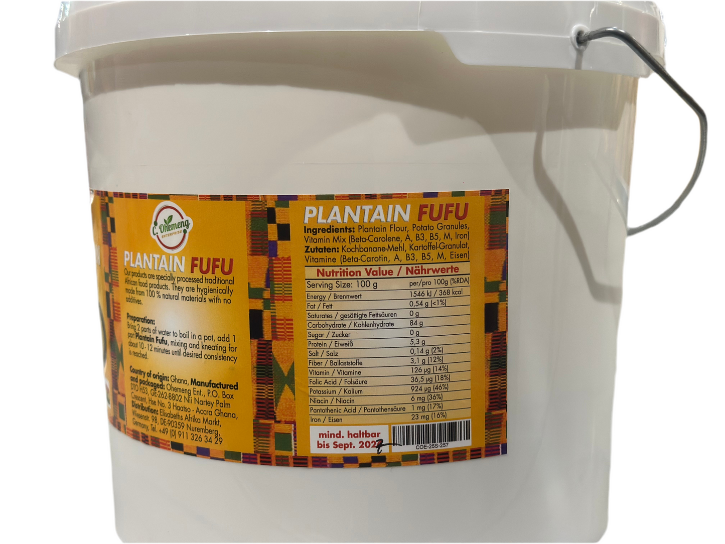 Ohemeng plantain fufu mix 4kg