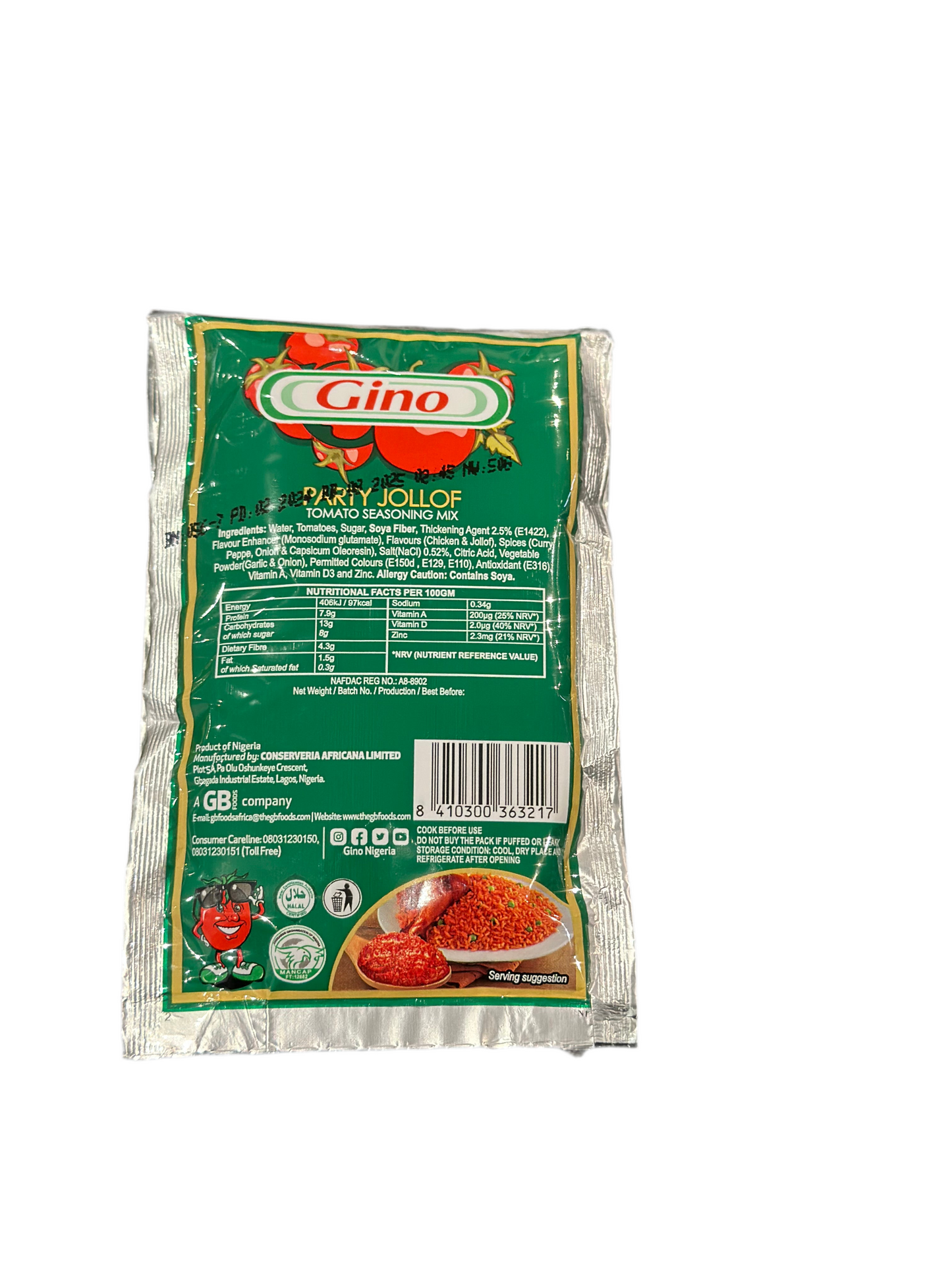 Gino Jollof tomato seasoning mix 50g