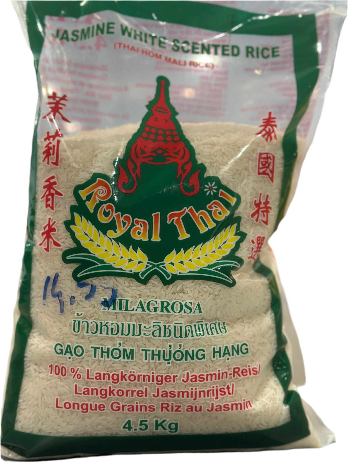 Royal thai jaamine white scented rice 4,5kg